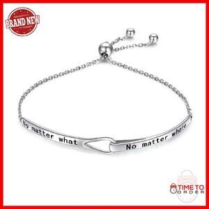Sterling Silver Adjustable Infinity Bracelet Engraved Inspirational Words